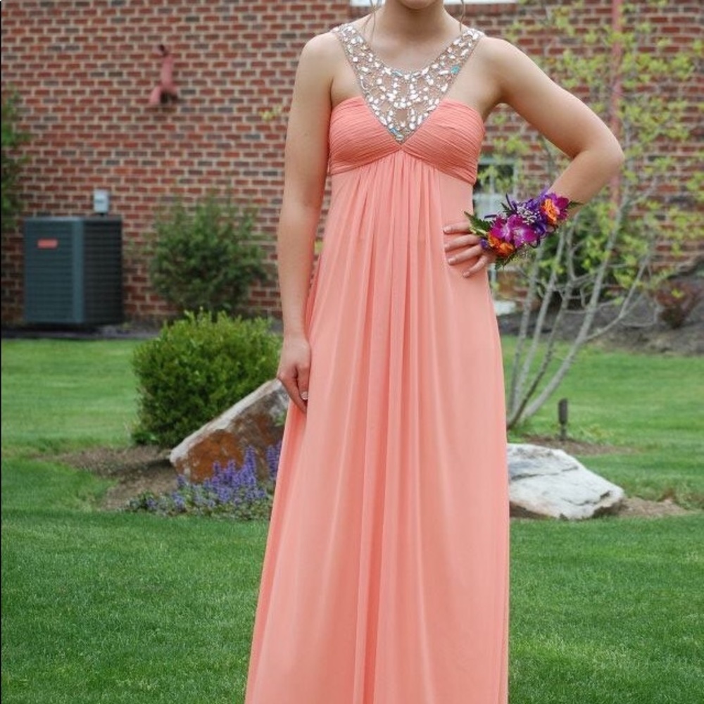 Cache Peach Prom Dress